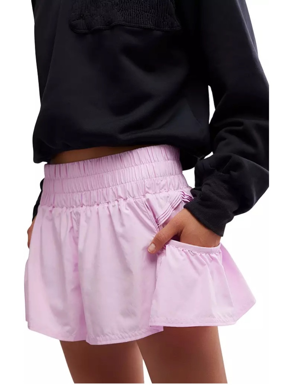 Free People Movement Get Your Flirt On Shorts Size Medium Baby Pink Loose Flowy